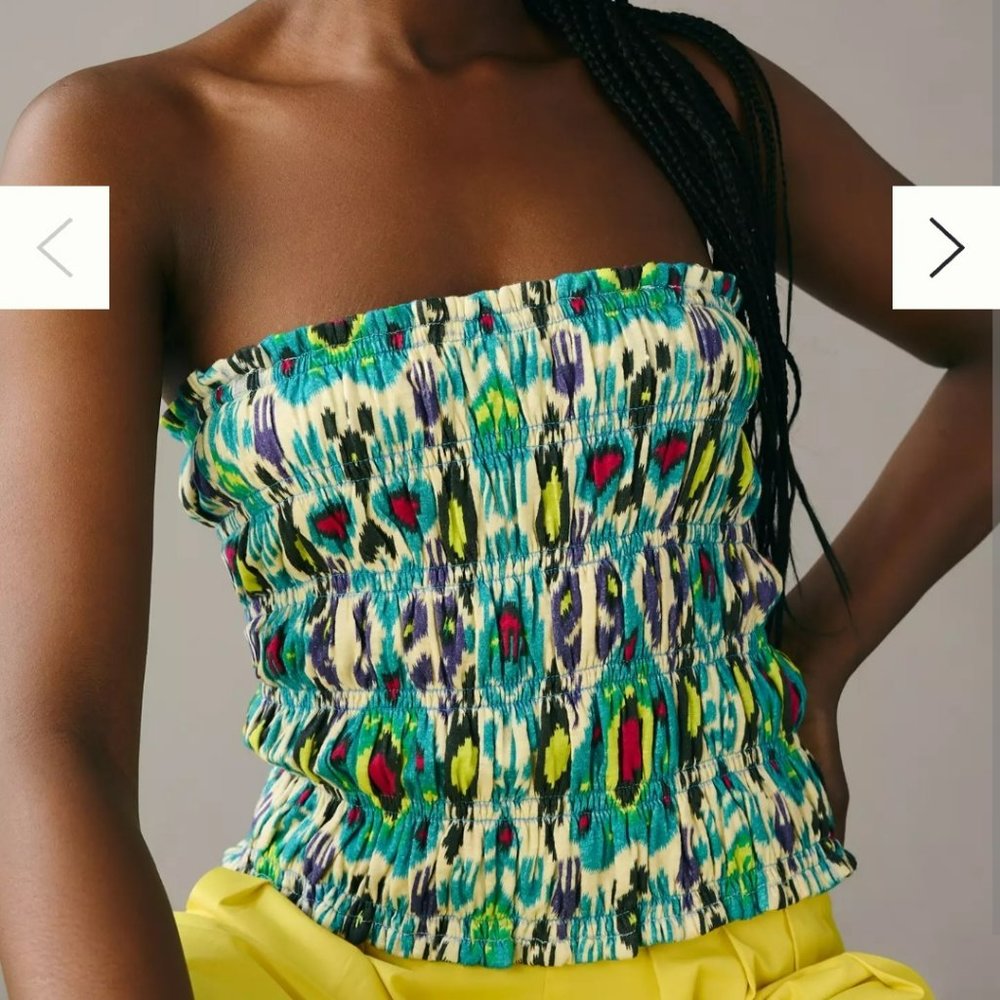 Anthropologie Smocked Tube Top Size XXS
